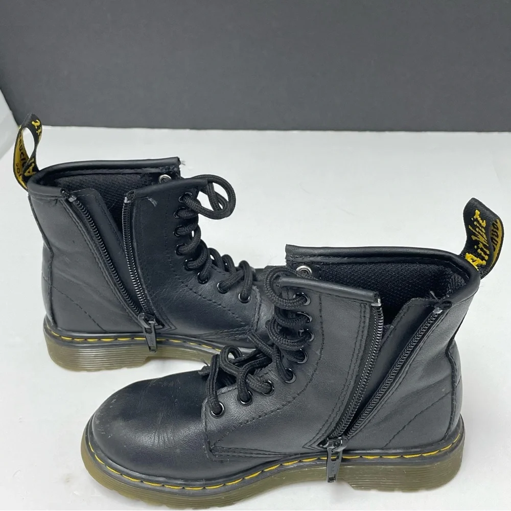 Dr.Martens Boys Boots Size US 11 Black Lace Up‎ Bouncing Soles Side Zip Winter